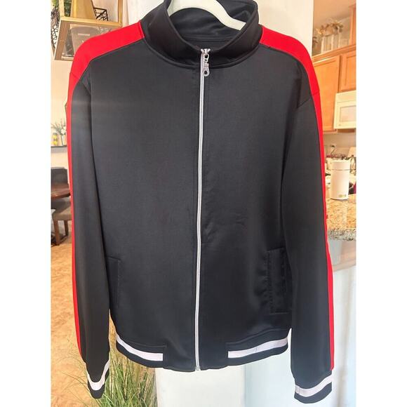 Hudson Men's Lux Black/Red Track Jacket Medium - Picture 1 of 7